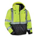 ergodyne GloWear 8377 Class 3 Hi-Vis Quilted Bomber Jacket, Lime, Medium (25623)