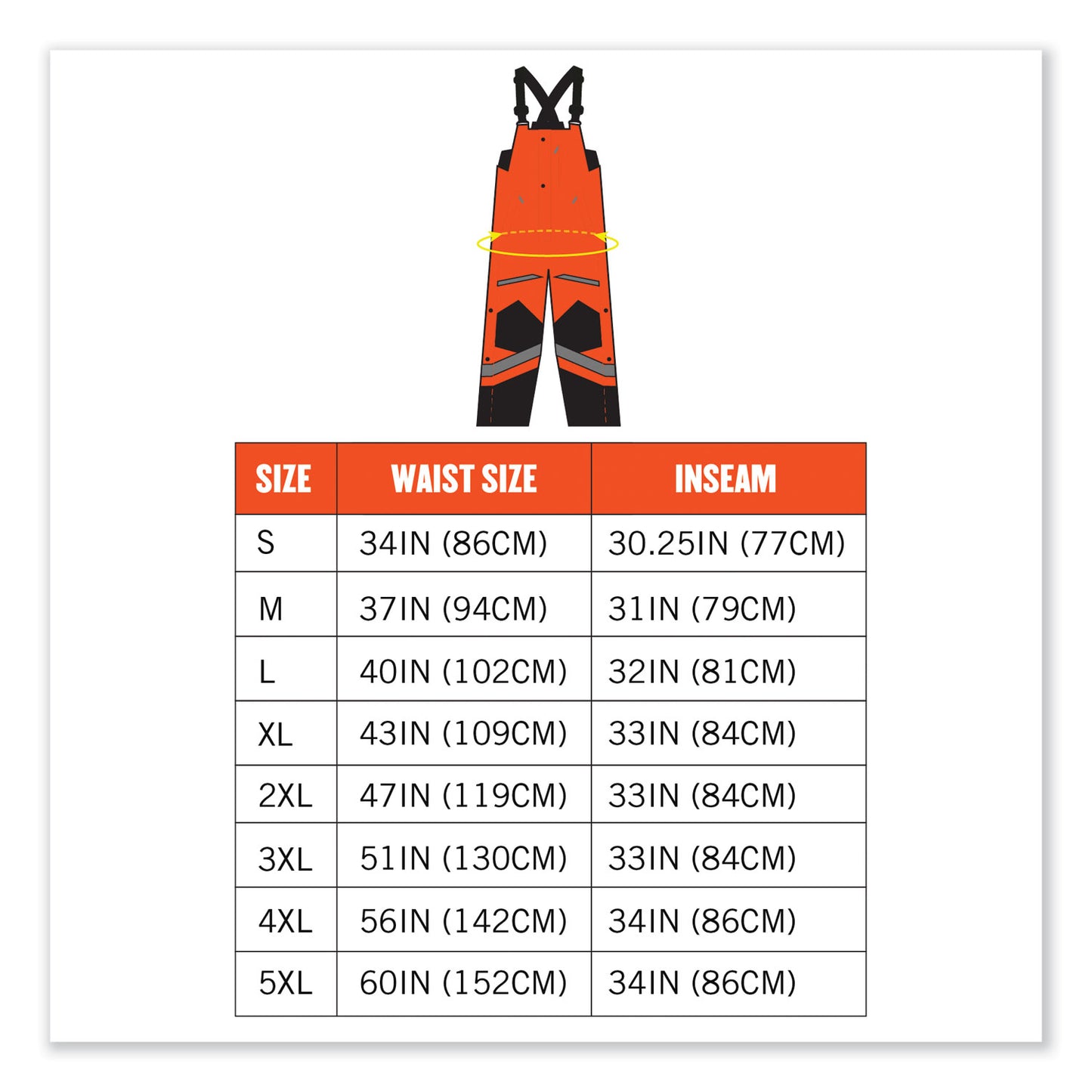 ergodyne GloWear 8928 Class E Hi-Vis Insulated Bibs, Medium, Orange (25633)