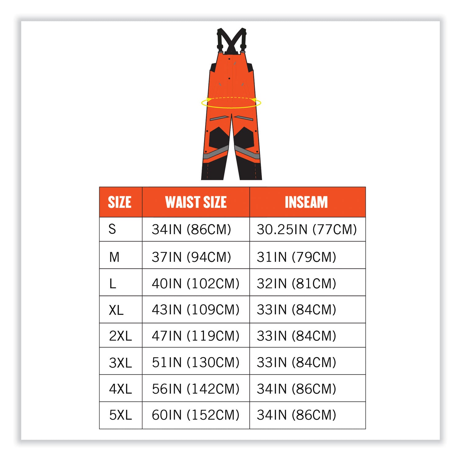 ergodyne GloWear 8928 Class E Hi-Vis Insulated Bibs, Large, Orange (25634)