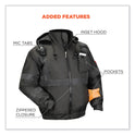 ergodyne GloWear 8377EV Non-Certified Hi-Vis Quilted Bomber Jacket, Black, Small (25642)