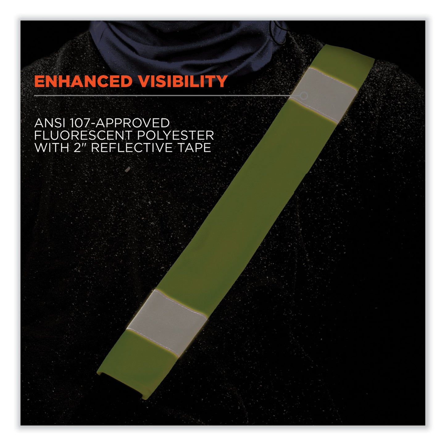 ergodyne GloWear 8004 Hi-Vis Seat Belt Cover, 6" x 18.5", Lime (29043)