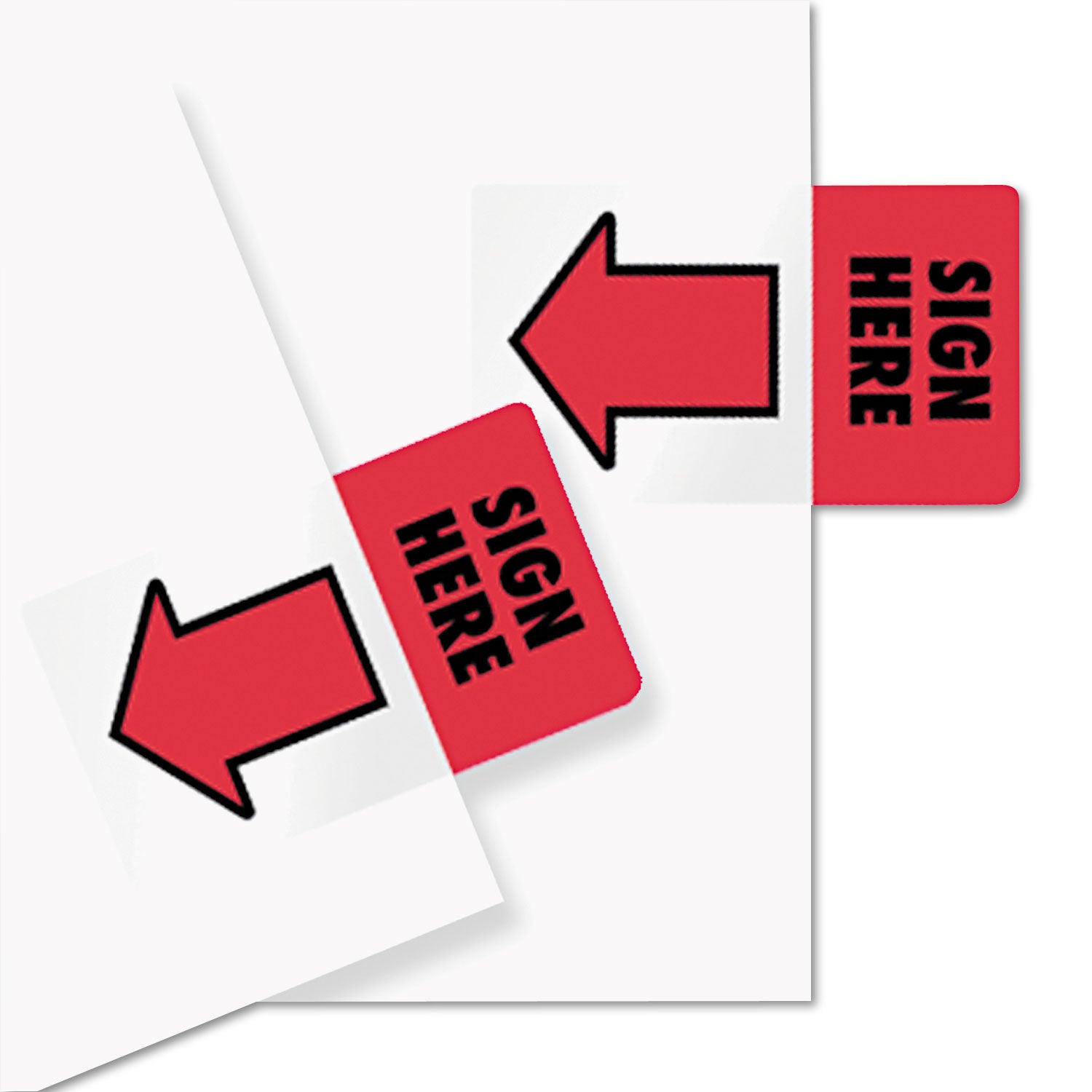 Redi-Tag Removable/Reusable Page Flags, "Sign Here", Red, 50/Pack (76809)