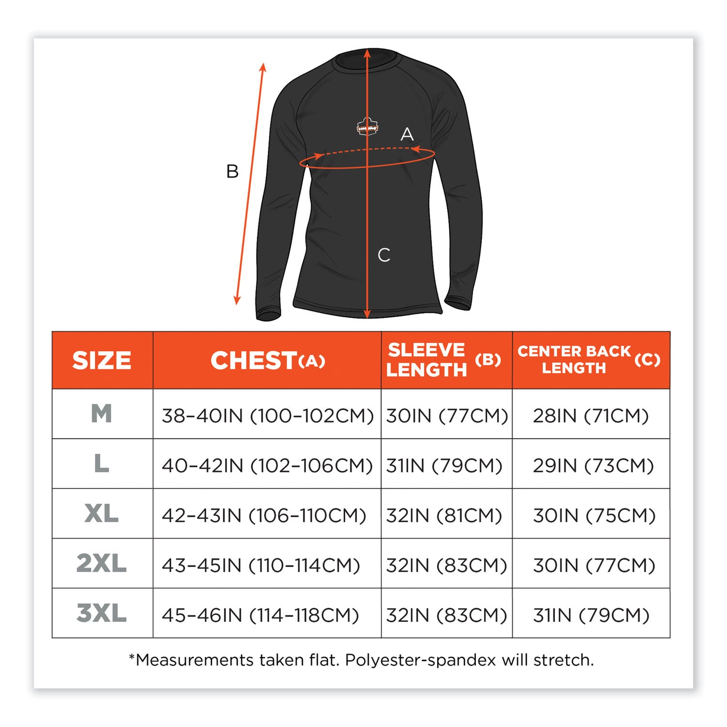 ergodyne N-Ferno 6436 Long Sleeve Lightweight Base Layer Shirt, 2X-Large, Black (40236)