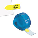 Redi-Tag Arrow Message Page Flags in Dispenser, "Sign Here", Yellow, 120 Flags/Pack (81014)