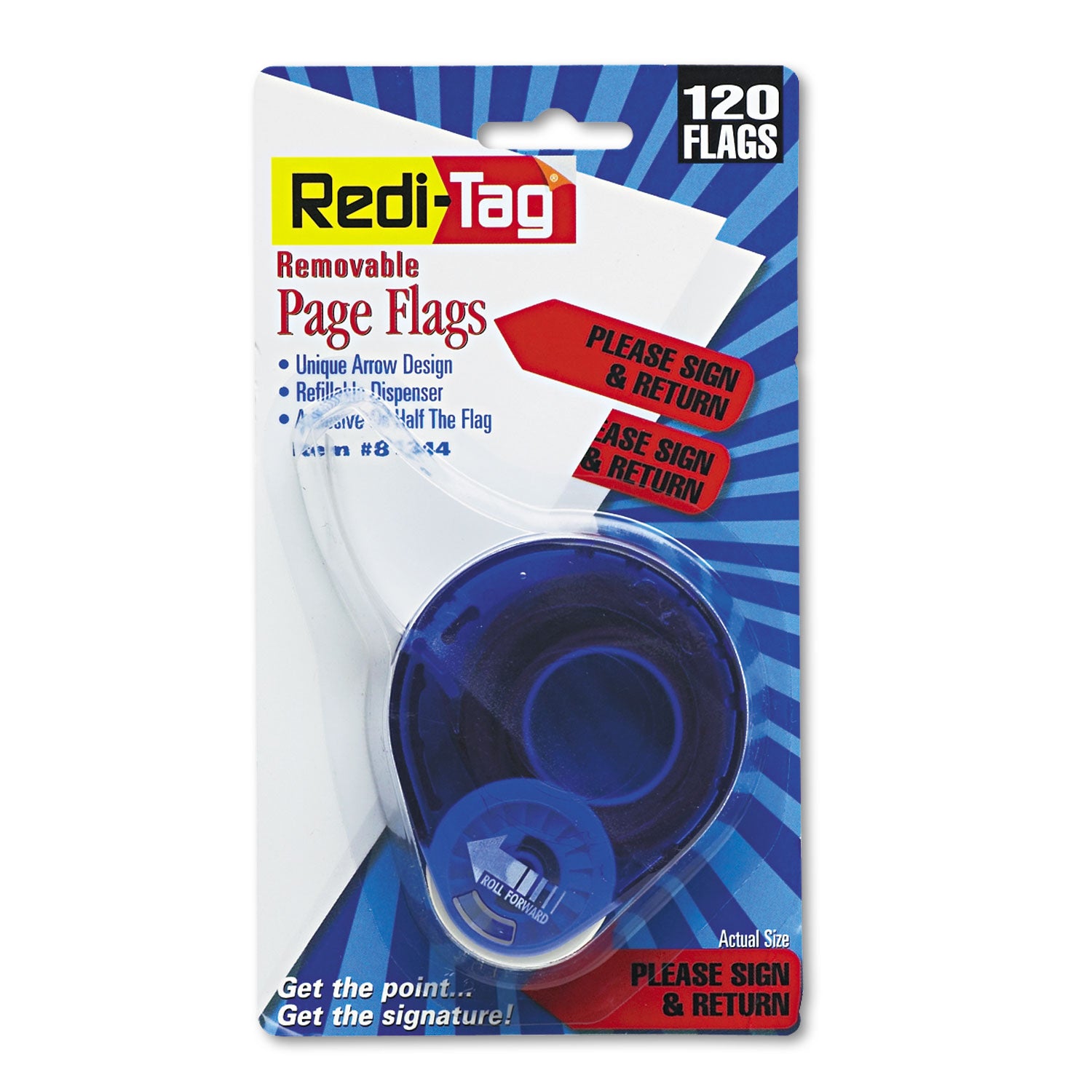 Redi-Tag Arrow Message Page Flags in Dispenser, "Please Sign and Return", Red, 120 Flags/Dispenser (81344)