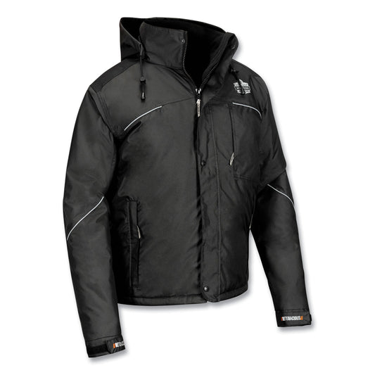 ergodyne N-Ferno 6467 Winter Work Jacket with 300D Polyester Shell, 3X-Large, Black (41127)