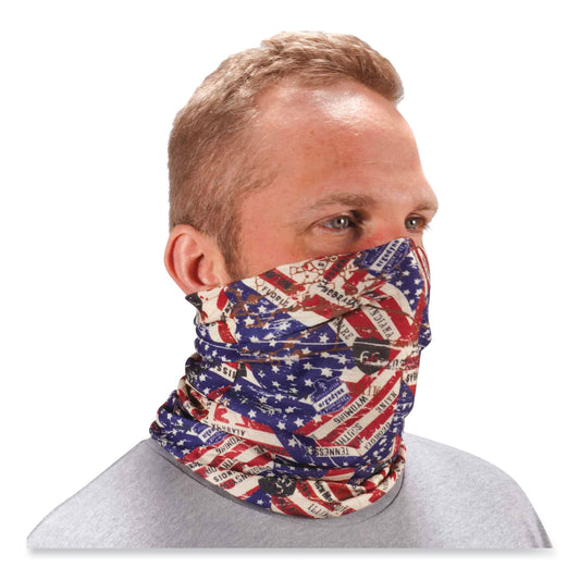 ergodyne Chill-Its 6485 Multi-Band, Polyester, One Size Fits Most, Stars and Stripes (42103)