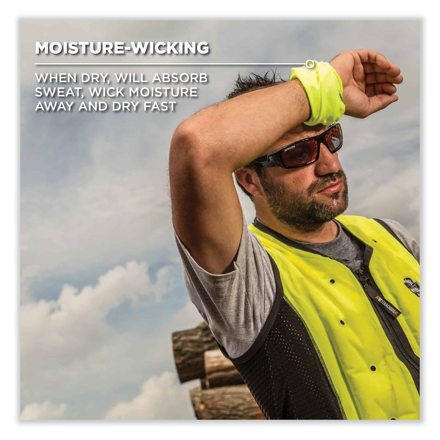 ergodyne Chill-Its 6485 Multi-Band, Polyester, One Size Fits Most, Hi-Vis Lime (42108)