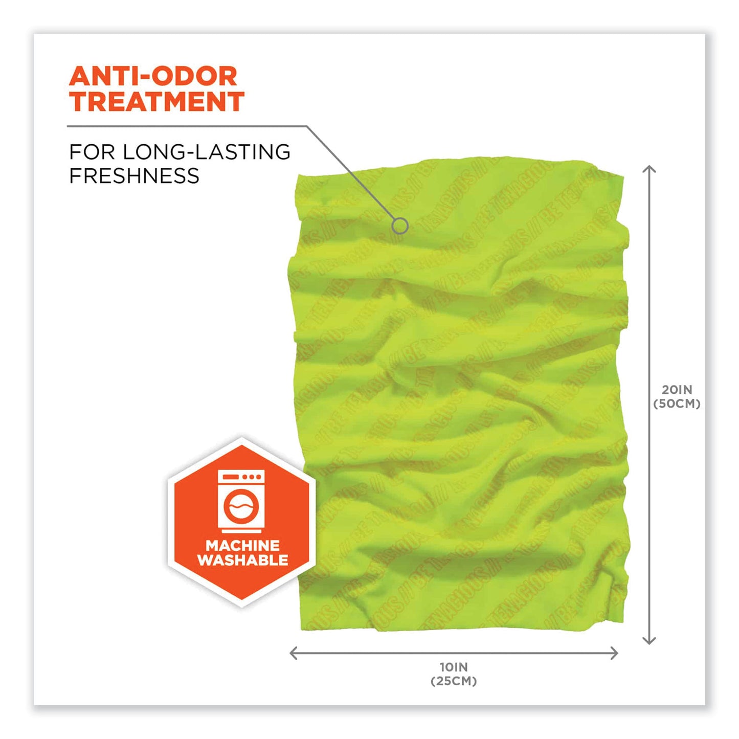 ergodyne Chill-Its 6485 Multi-Band, Polyester, One Size Fits Most, Hi-Vis Lime (42108)