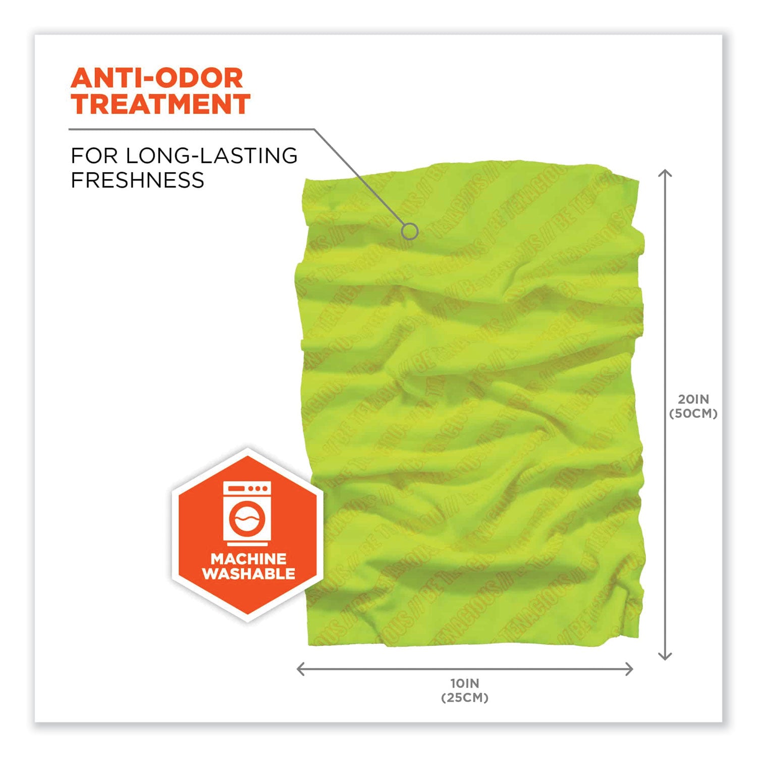 ergodyne Chill-Its 6485 Multi-Band, Polyester, One Size Fits Most, Hi-Vis Lime (42108)