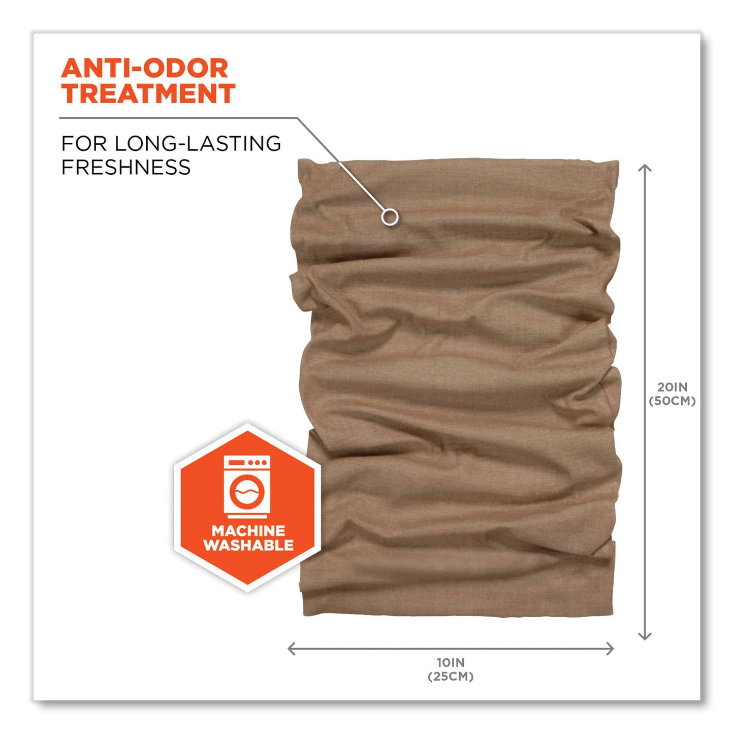 ergodyne Chill-Its 6485 Multi-Band, Polyester, One Size Fits Most, Khaki Heather (42114)