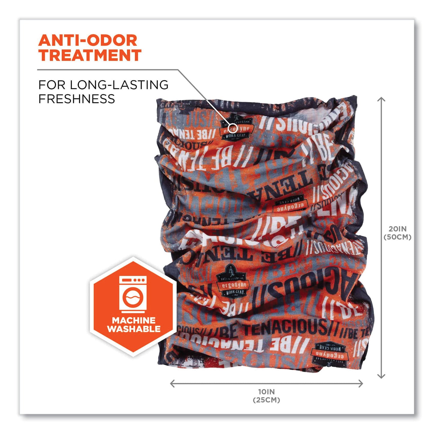 ergodyne Chill-Its 6485 Multi-Band, Polyester, One Size Fits Most, Be Tenacious (42119)