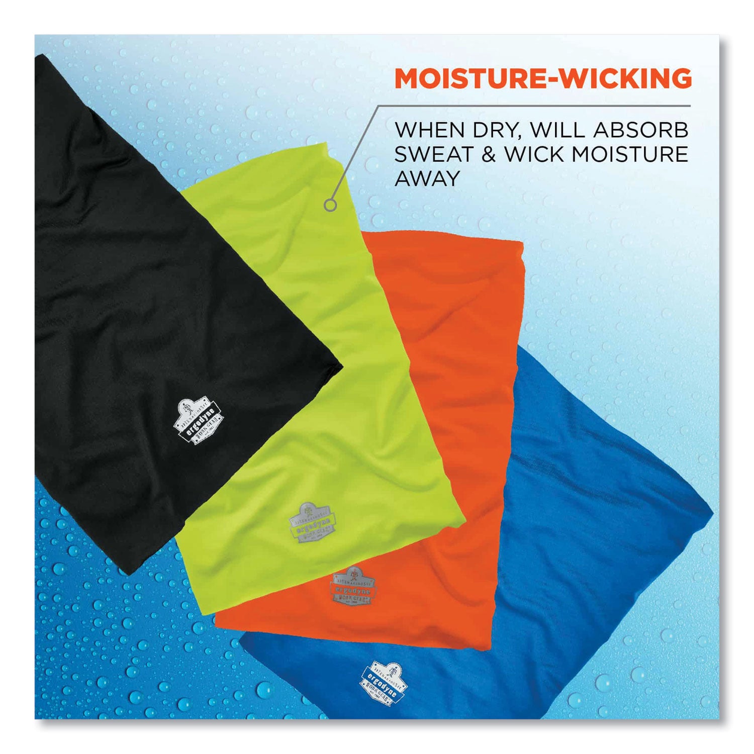 ergodyne Chill-Its 6487 Cooling Performance Knit Multi-Band, Polyester/Spandex, One Size Fits Most, Black (42126)