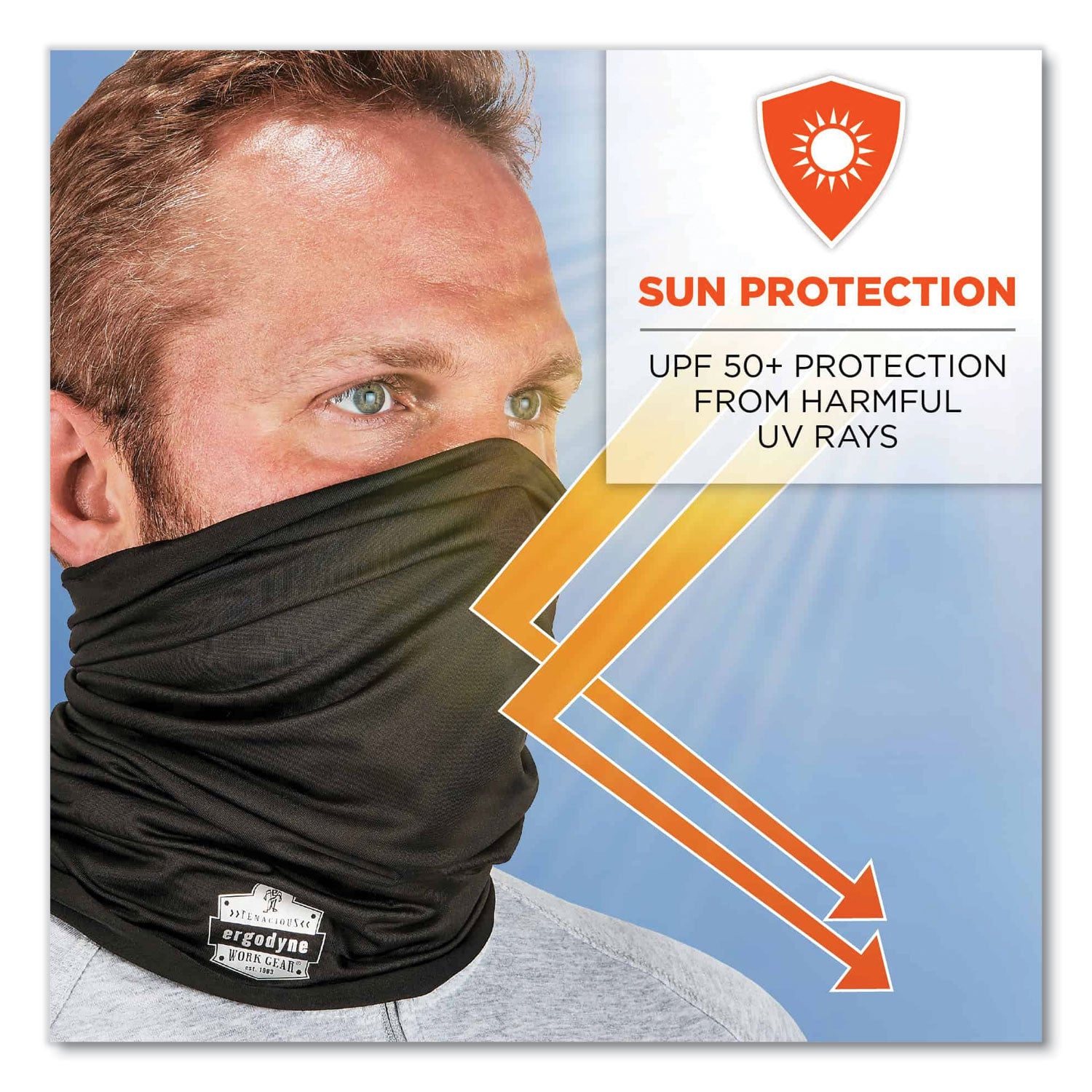 ergodyne Chill-Its 6487 Cooling Performance Knit Multi-Band, Polyester/Spandex, One Size Fits Most, Black (42126)