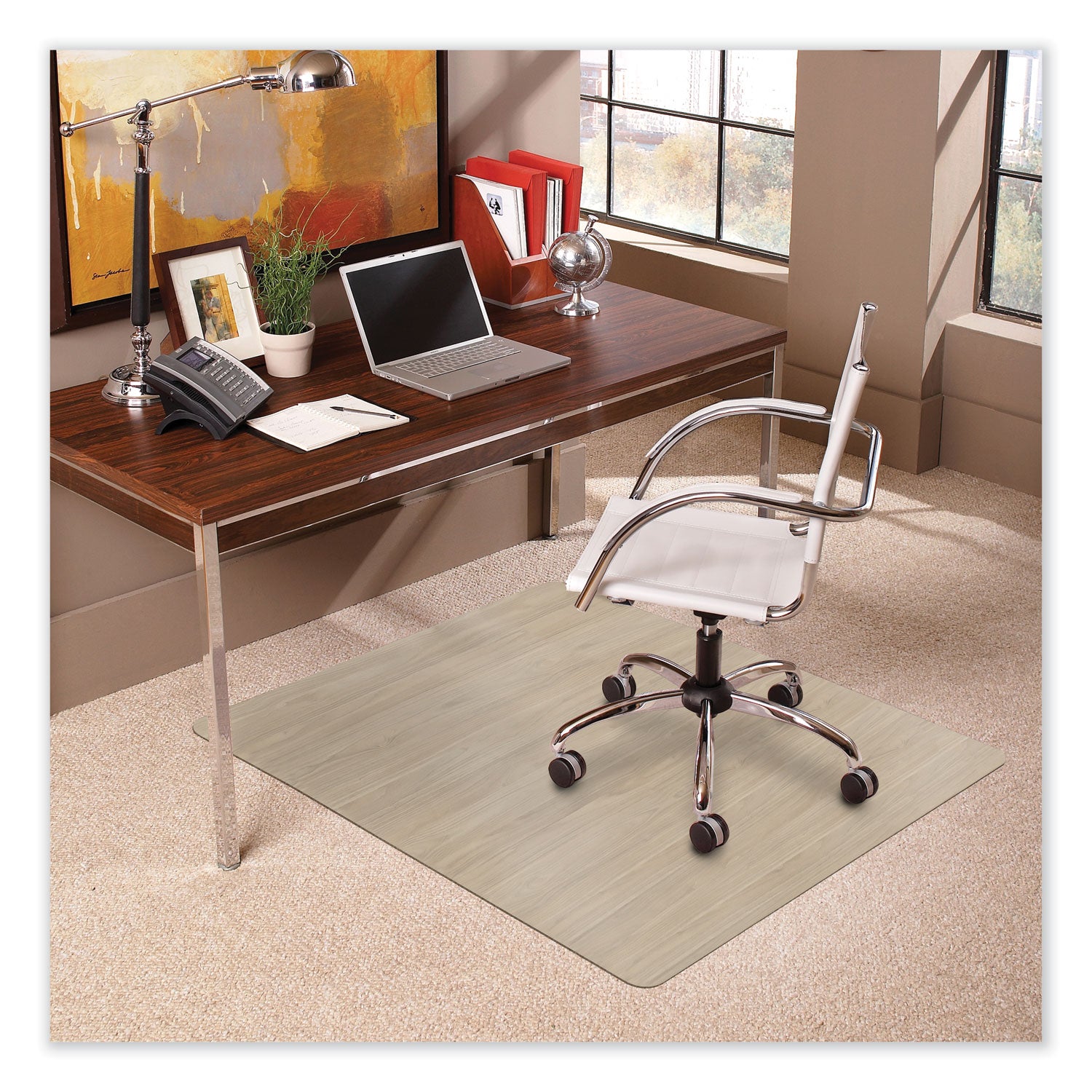 ES Robbins TrendSetter Chair Mat for Medium Pile Carpet, 36 x 48, Driftwood (119723)