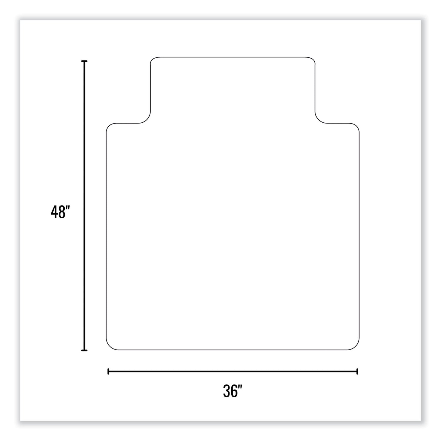 ES Robbins EverLife Chair Mat for Flat Pile Carpet with Lip, 36 x 48, Clear (121831)