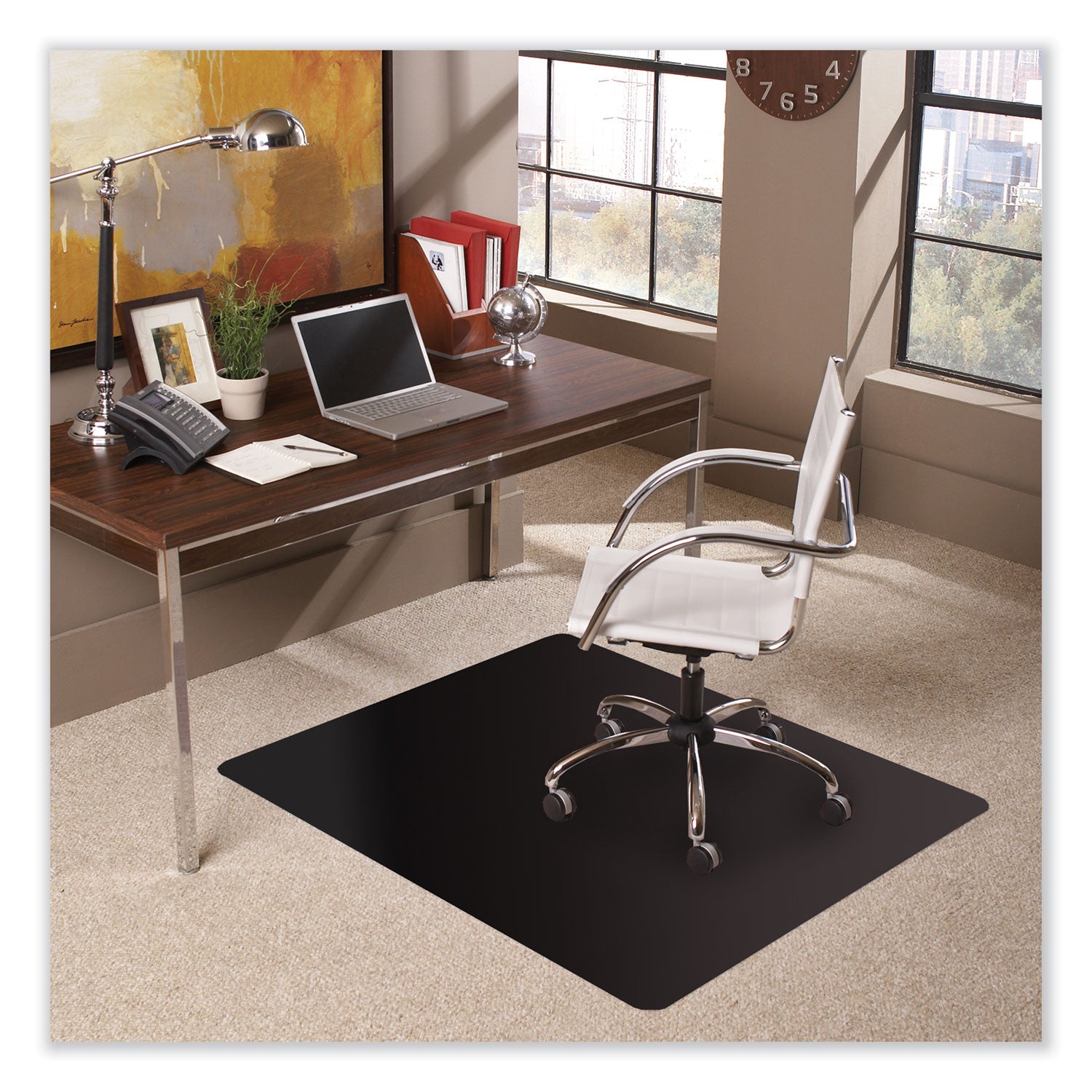 ES Robbins Trendsetter Chair Mat for Low Pile Carpet, 36 x 48, Black (128013)