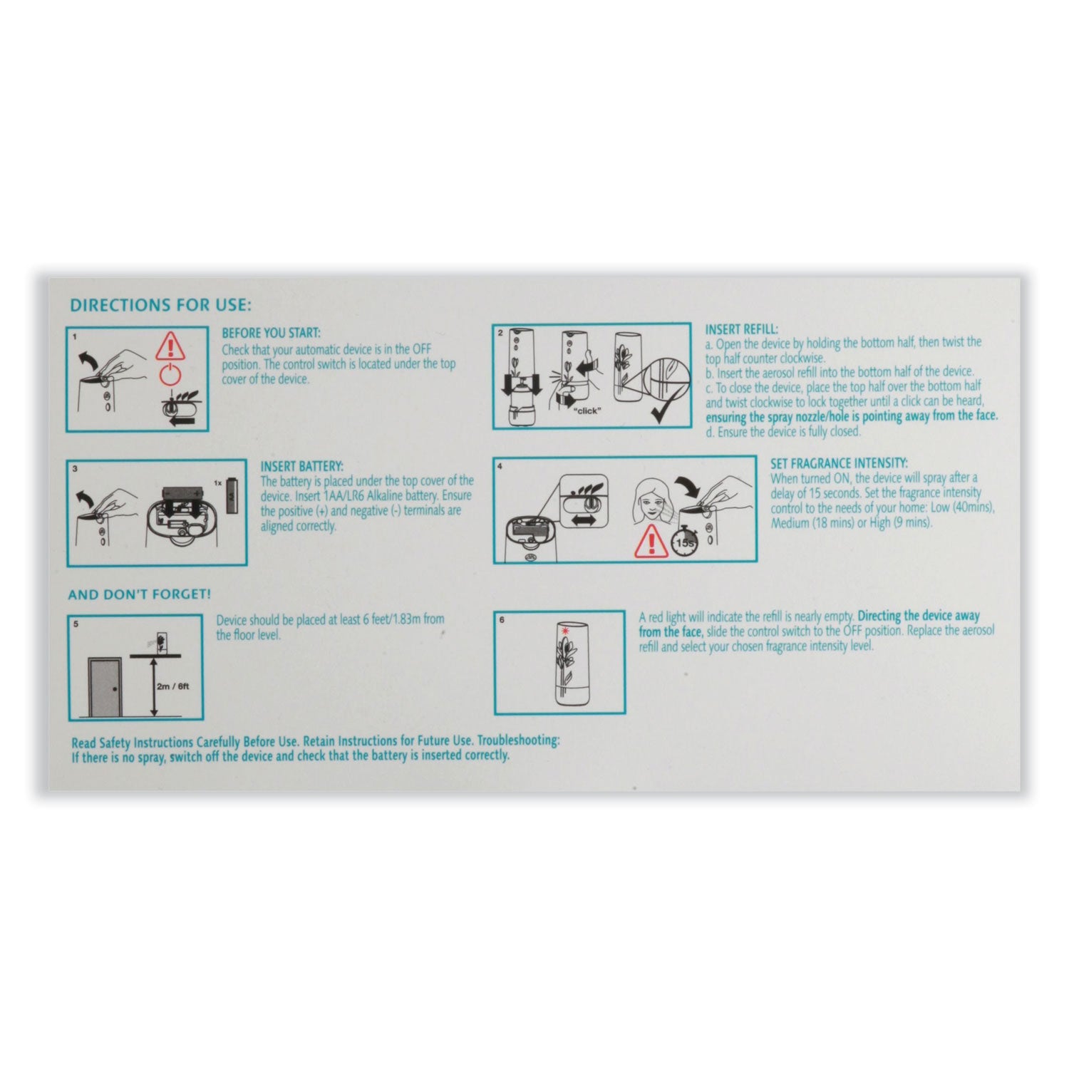 Air Wick Pet Odor Neutralization Automatic Spray Starter Kit, 6 x 2.25 x 7.75, White/Gray, 4/Carton (02720CT)