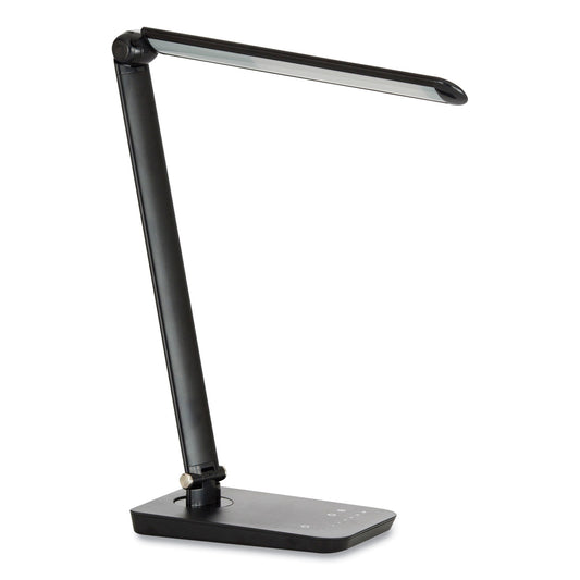 Safco Vamp LED Wireless Charging Lamp, Multi-pivot Neck, 16.75" High, Black (1009BL)