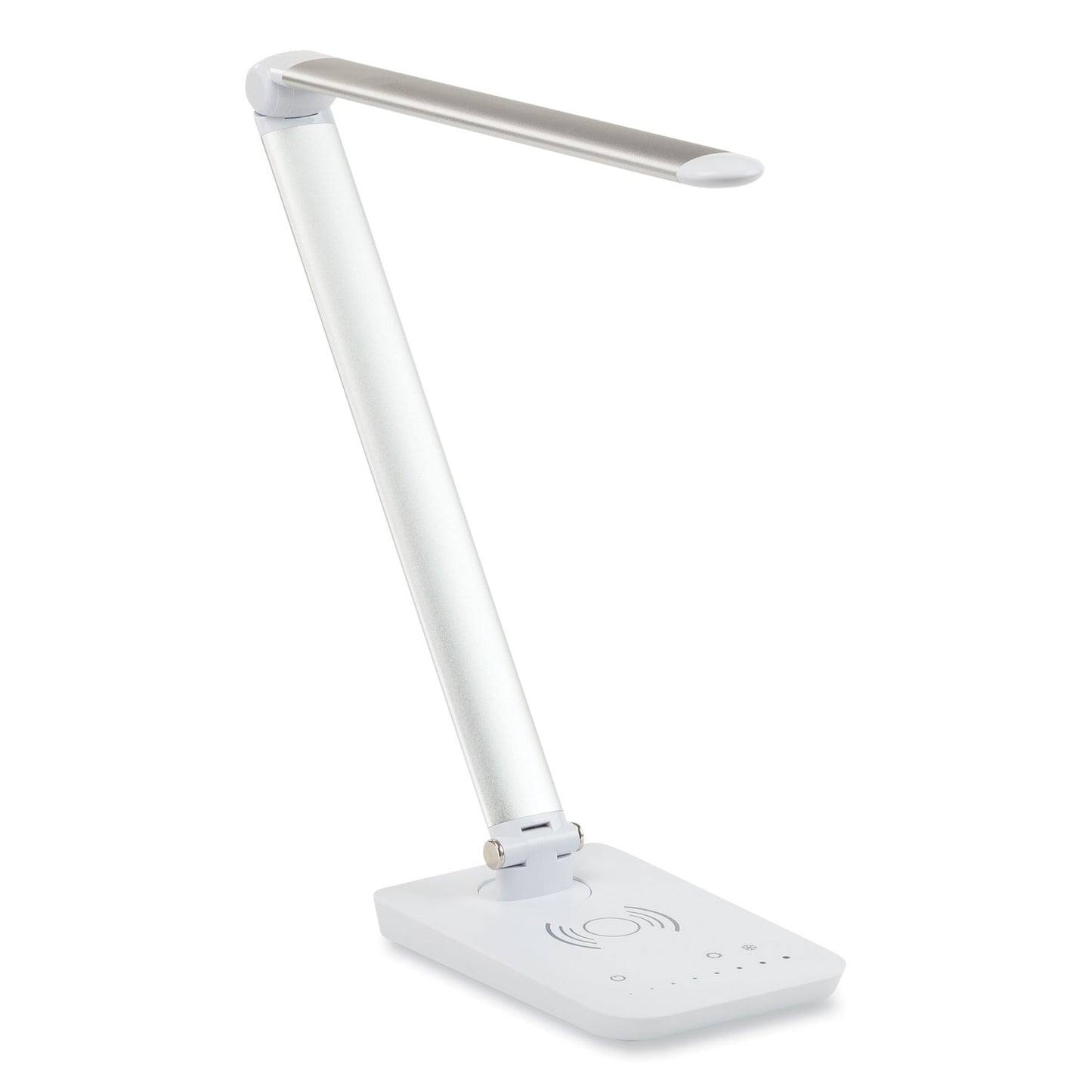 Safco Vamp LED Wireless Charging Lamp, Multi-pivot Neck, 16.75" High, Silver (1009SL)