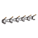 Safco Family Coat Wall Rack, 6 Hook, 42.75w x 5.25d x 7.25h, Black (4257BL)