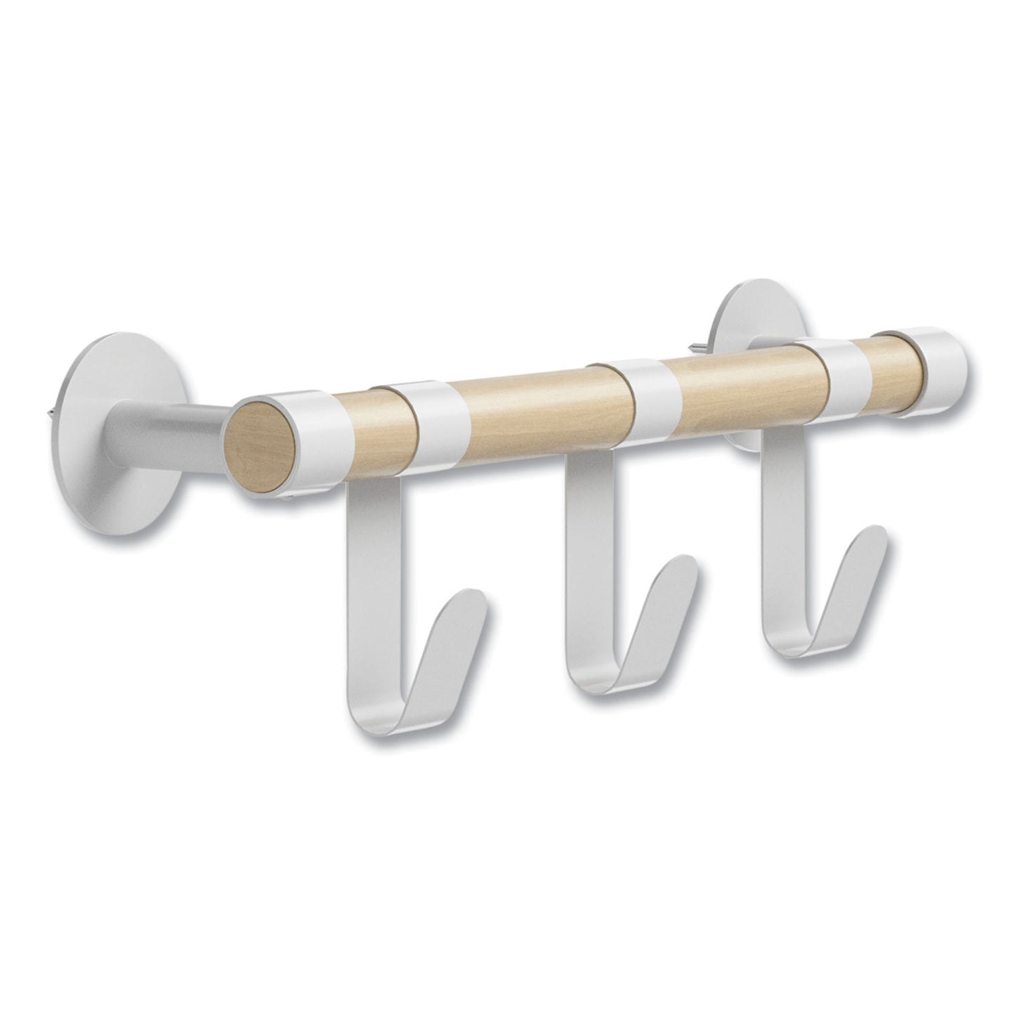 Safco Resi Coat Wall Rack, 3 Hook, 19.75w x 4.25d x 6h, White (4263WH)