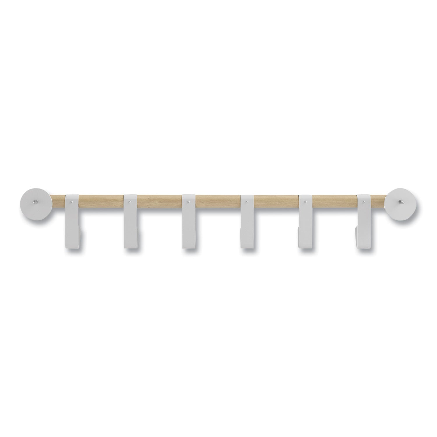Safco Resi Coat Wall Rack, 6 Hook, 36.25w x 4.25d x 6h, White (4264WH)