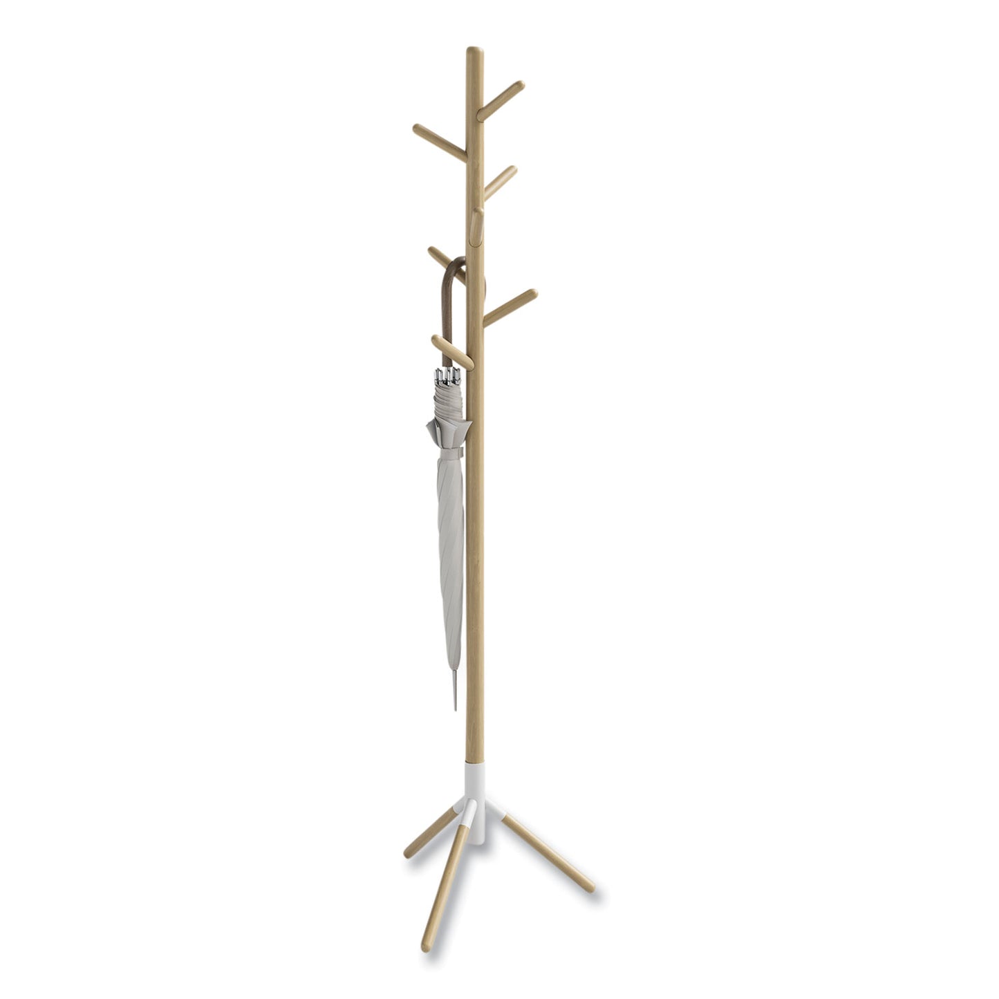 Safco Resi Standing Coat Tree, 6 Hook, 17.25w x 17.25d x 69.5h, White (4265WH)