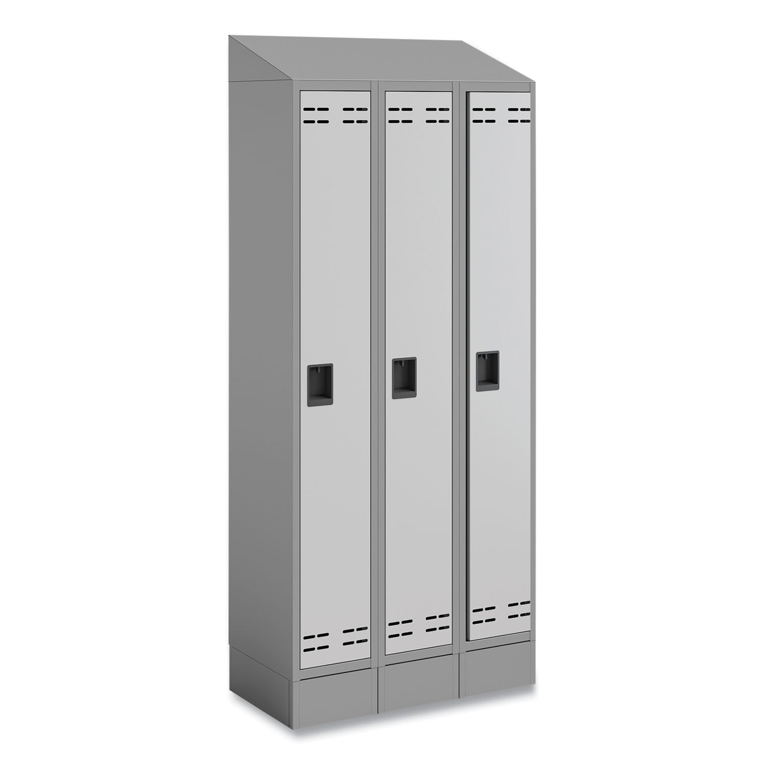 Safco Triple Sloped Metal Locker Hood Addition, 36w x 18d x 6h, Gray (5518GR)