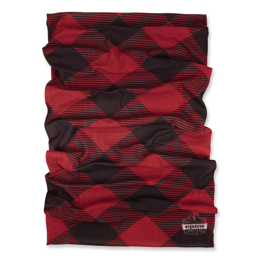 ergodyne Chill-Its 6485 Multi-Band, Polyester, One Size Fits Most, Red Buffalo Plaid (42210)