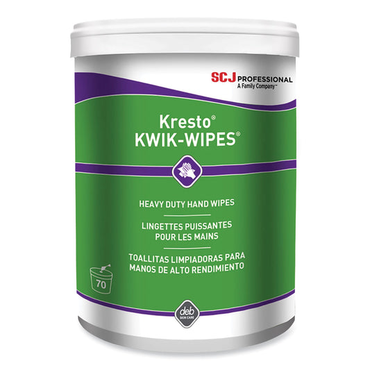 SC Johnson Professional Kresto KWIK-WIPES, Cloth, 1-Ply, 7.9 x 5.7, Citrus, White, 70/Pack, 6 Packs/Carton (KKW70W)