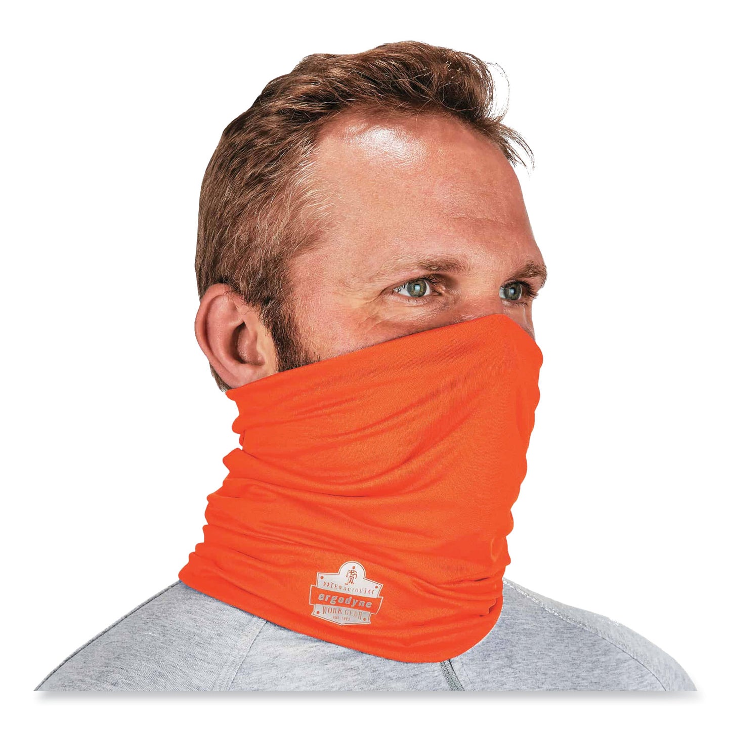 ergodyne Chill-Its 6487 Cooling Performance Knit Multi-Band, Polyester/Spandex, One Size Fits Most, Hi-Vis Orange (42128)