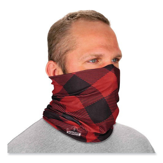 ergodyne Chill-Its 6485 Multi-Band, Polyester, One Size Fits Most, Red Buffalo Plaid (42210)