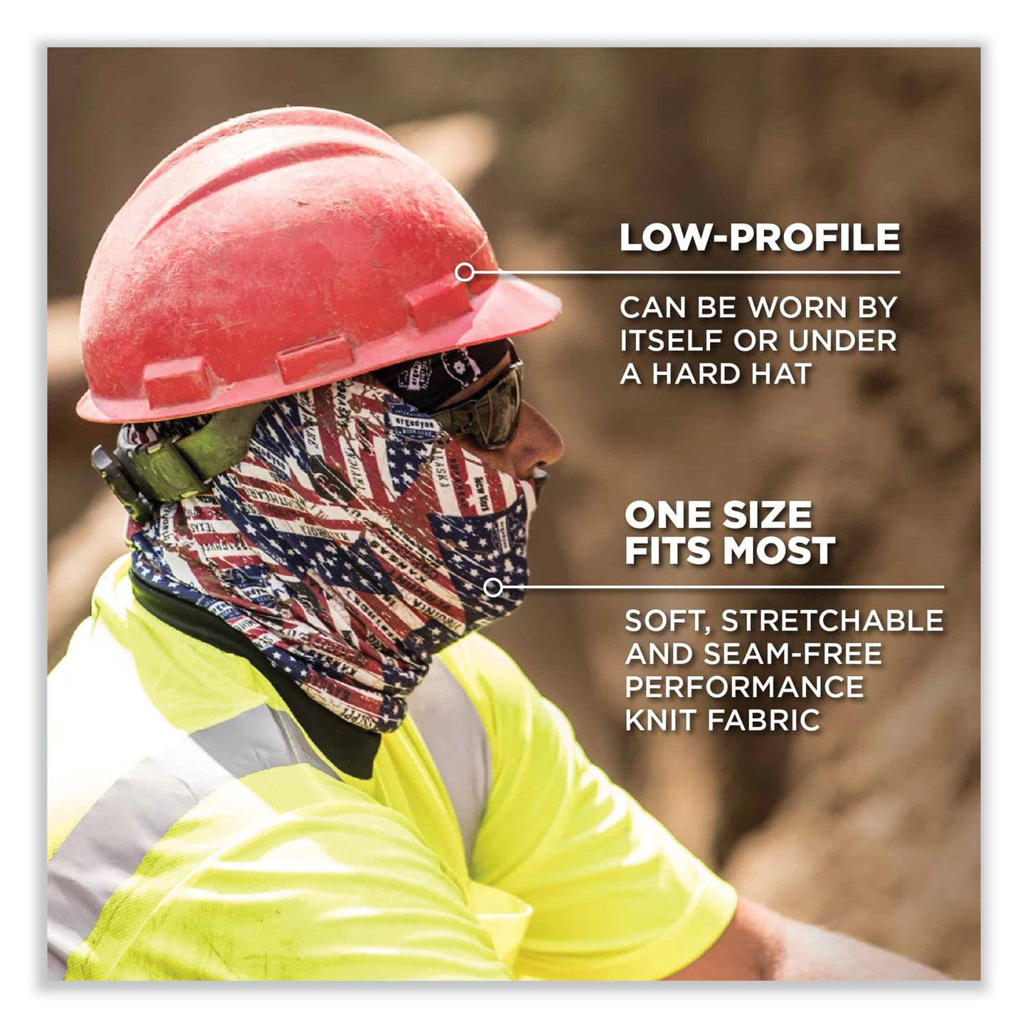 ergodyne Chill-Its 6485 Multi-Band, Polyester, One Size Fits Most, Red Buffalo Plaid (42210)