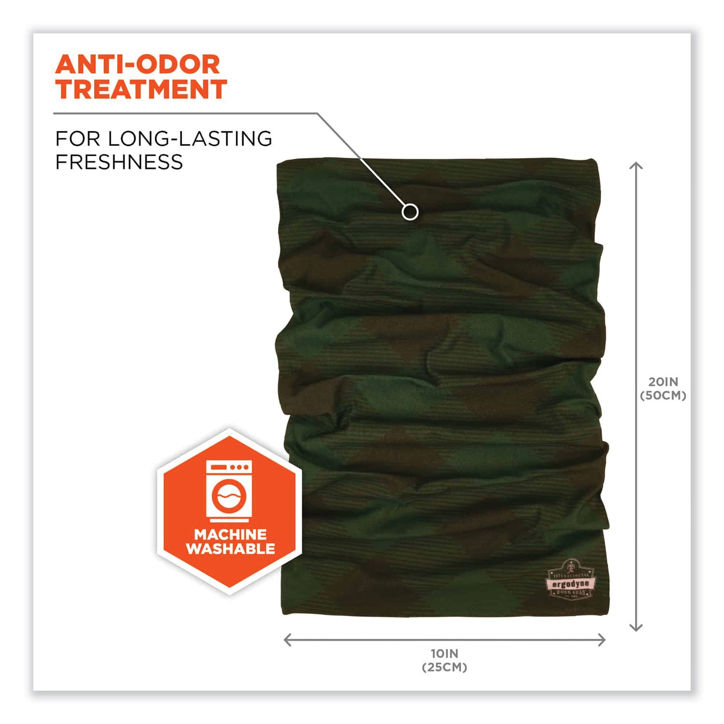 ergodyne Chill-Its 6485 Multi-Band, Polyester, One Size Fits Most, Green Buffalo Plaid (42212)