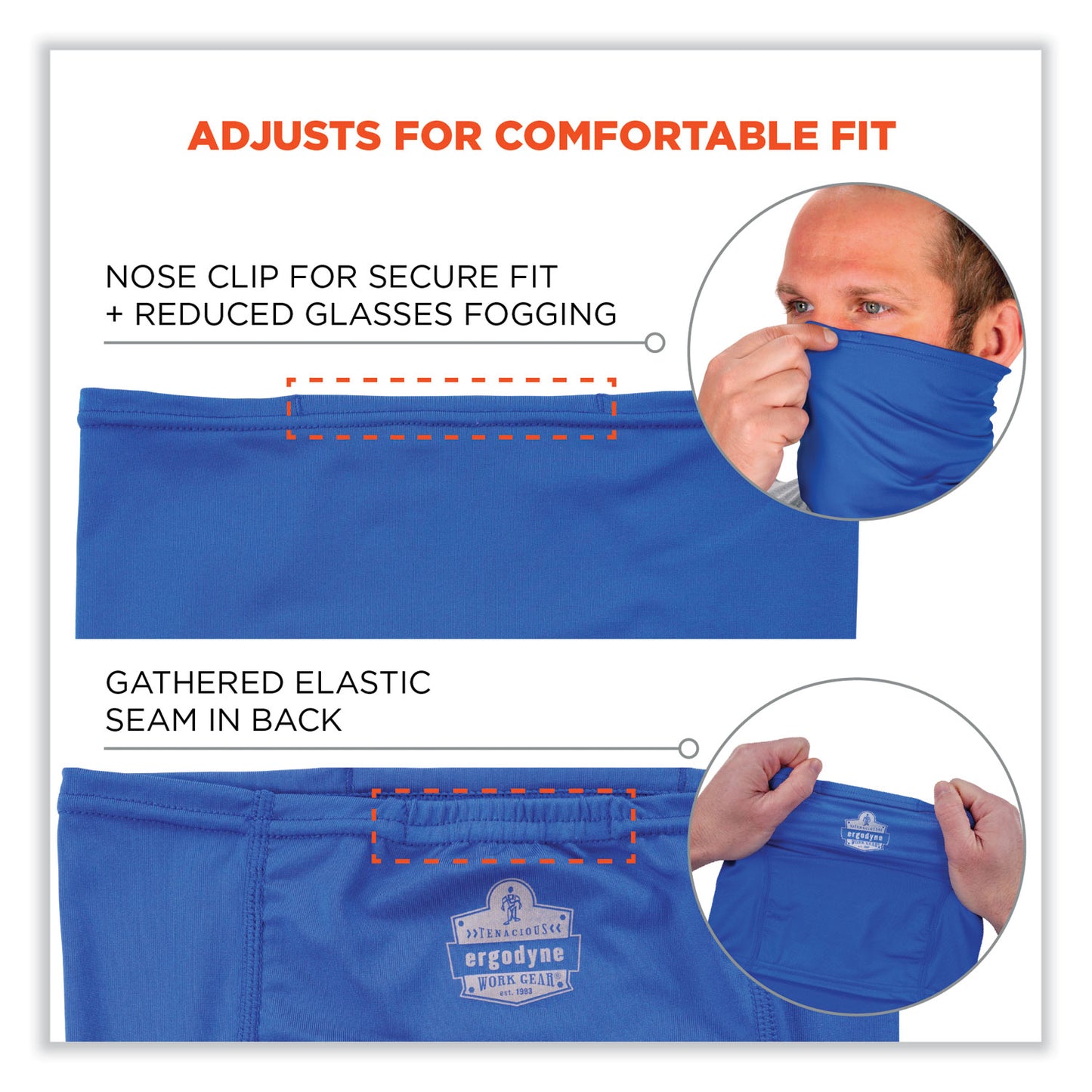 ergodyne Chill-Its 6483 Cooling Neck Gaiter Bandana Pocket, Polyester/Spandex, Large/X-Large, Blue (42134)