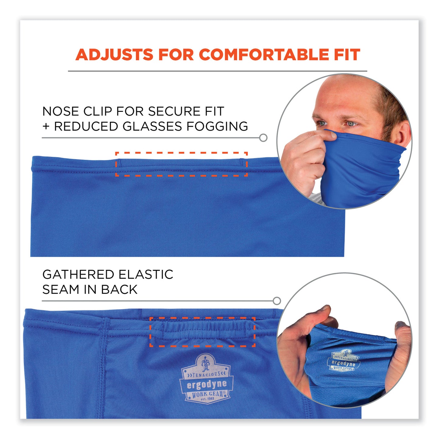 ergodyne Chill-Its 6482 Cooling Neck Gaiter Bandana Pocket Kit, Polyester/Spandex, Small/Medium, Blue (42135)