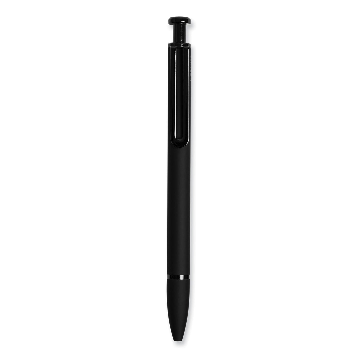 U Brands Monterey Soft Touch Ballpoint Pen, Retractable, Medium 1 mm, Black Ink, Midnight Barrel, 12/Pack (3786U0124)