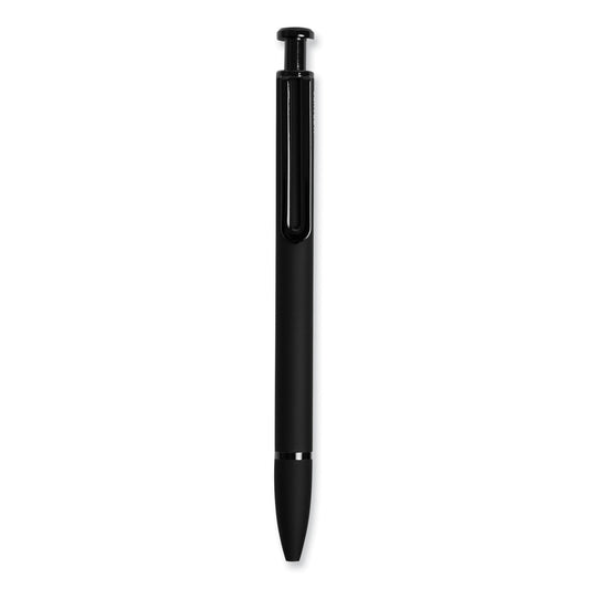 U Brands Monterey Soft Touch Ballpoint Pen, Retractable, Medium 1 mm, Black Ink, Midnight Barrel, 12/Pack (3786U0124)