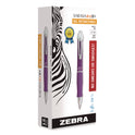 Zebra Sarasa Dry X10 Gel Pen, Retractable, Medium 0.7 mm, Violet Ink, Violet/Silver Barrel, 12/Pack (42680)