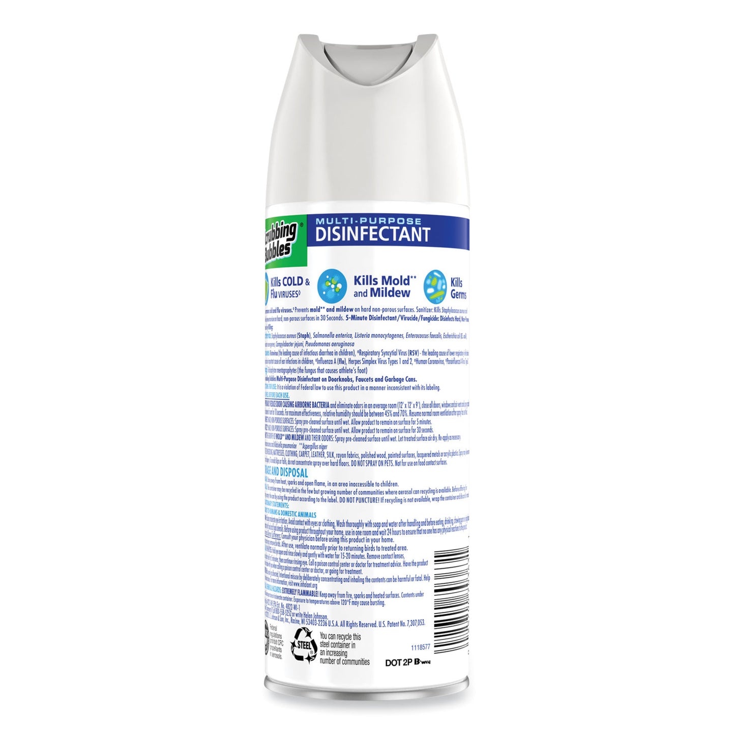 Scrubbing Bubbles Multi-Purpose Disinfectant Spray, 12 oz Aerosol Spray, 12/Carton (613104)