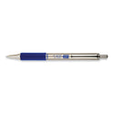 Zebra F-402 Ballpoint Pen, Retractable, Fine 0.7 mm, Blue Ink, Stainless Steel/Blue Barrel (29220)