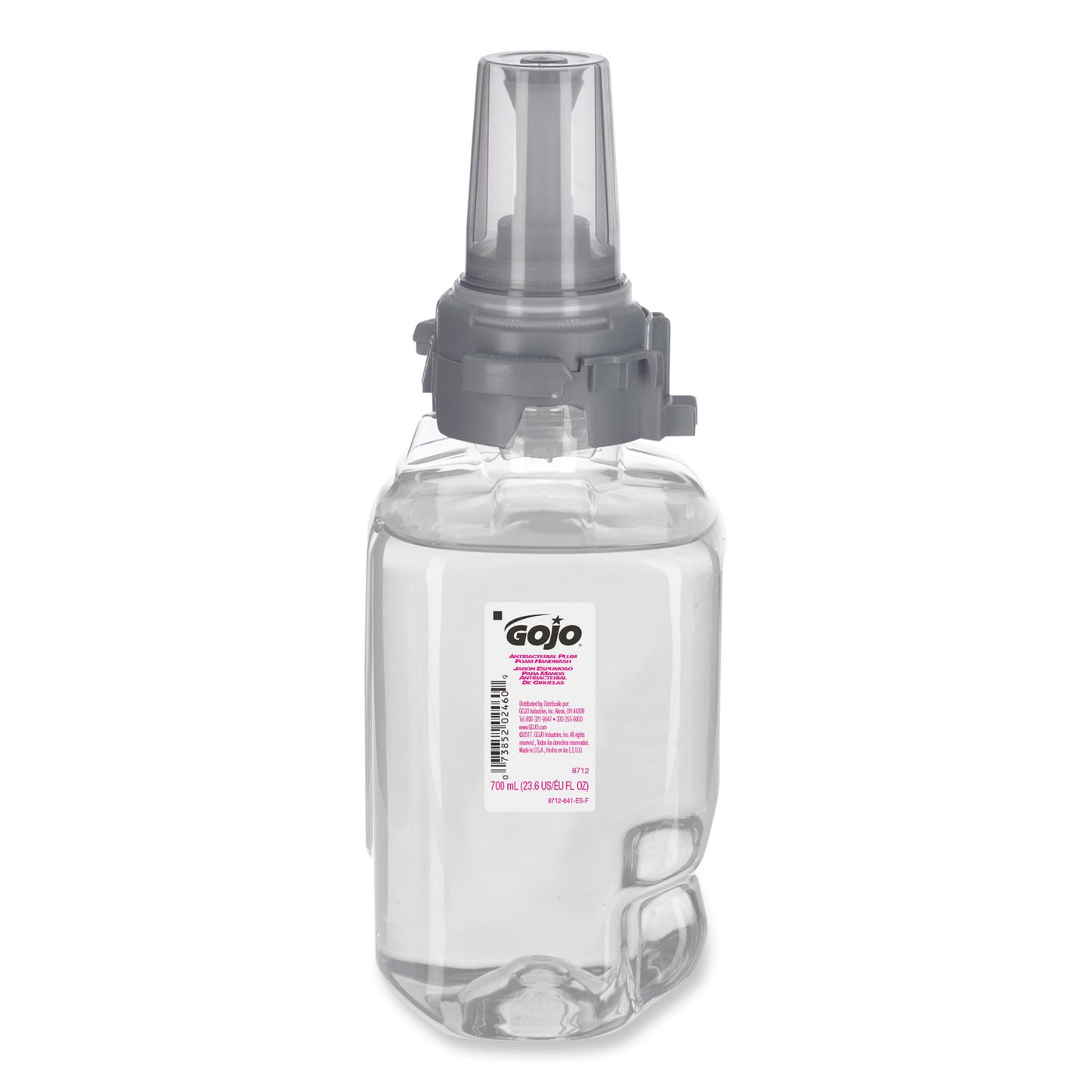 GOJO Antibacterial Foam Hand Wash Refill for ADX-7 Dispensers, Plum Scent, 700 mL, 4/Carton (871204)