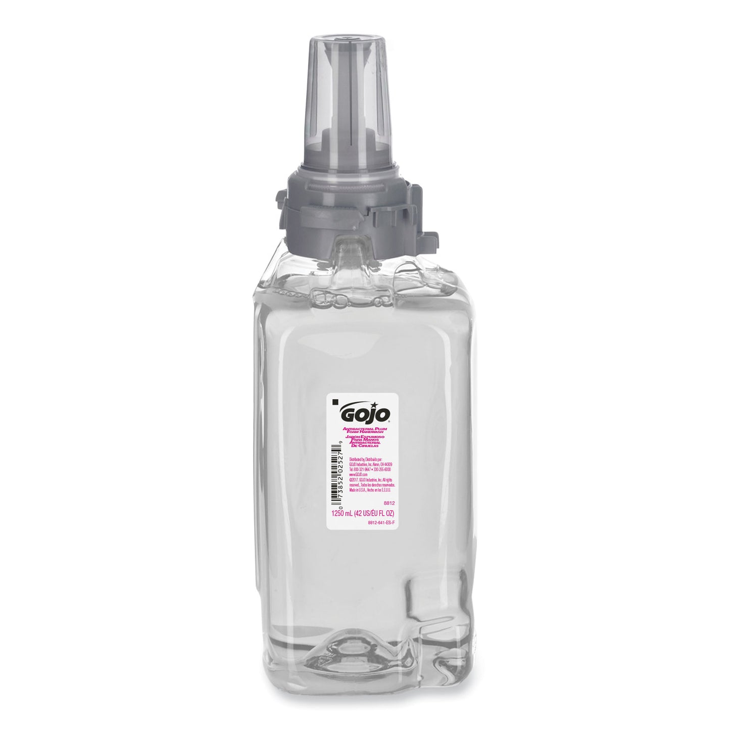 GOJO Antibacterial Foam Hand Wash Refill, For ADX-12 Dispenser, Plum Scent, 1,250 mL (881203EA)