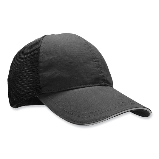 ergodyne Skullerz 8946 Baseball Cap, Cotton/Polyester, One Size Fits Most, Black (23400)