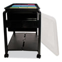 Advantus Folding Mobile File Cart, Plastic, 1 Shelf, 1 Bin, 14.5" x 18.5" x 21.75", Black (55758)