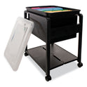 Advantus Folding Mobile File Cart, Plastic, 1 Shelf, 1 Bin, 14.5" x 18.5" x 21.75", Black (55758)