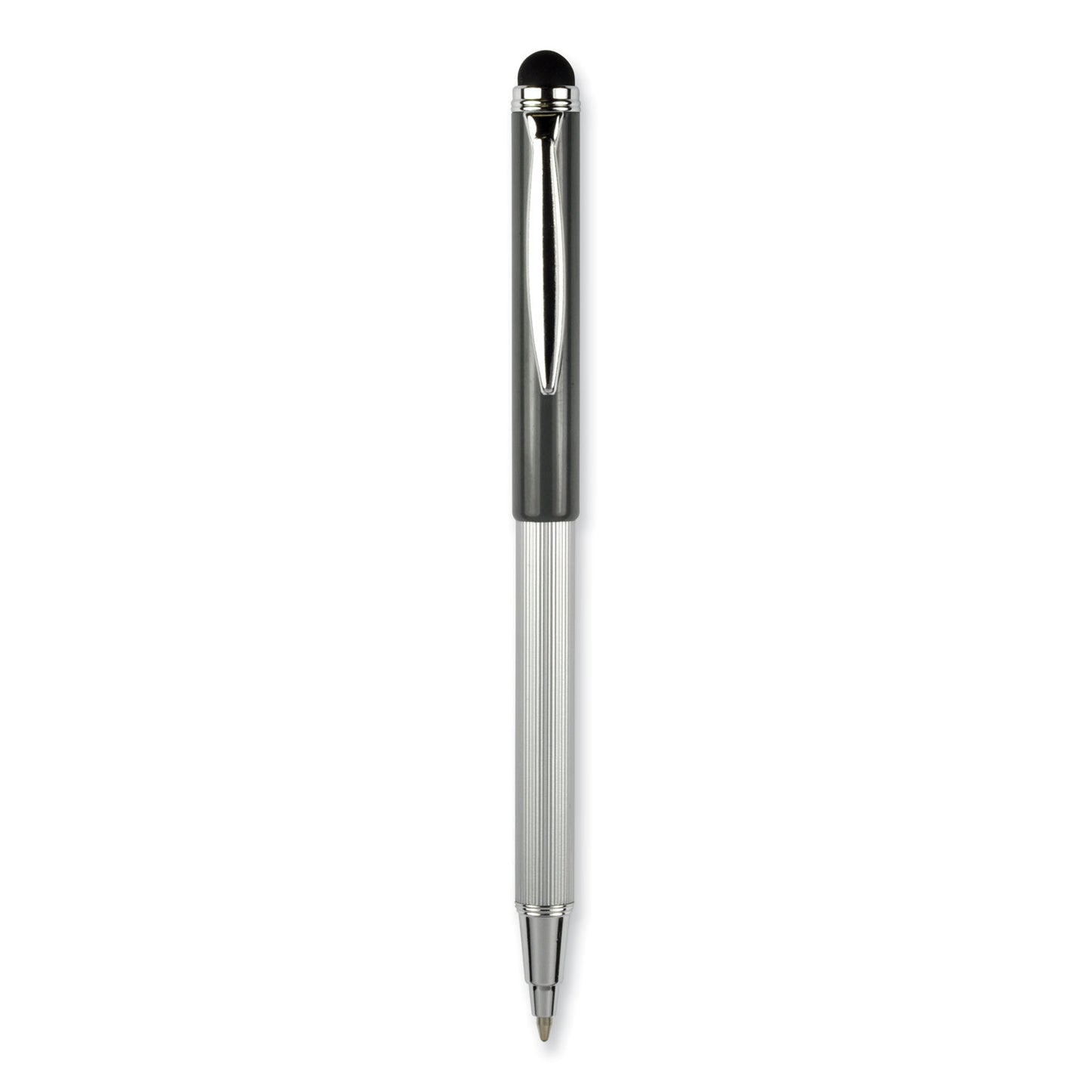 Zebra StylusPen Telescopic Ballpoint Pen/Stylus, Retractable, Medium 1 mm, Black Ink, Blue/Gray Barrel, 2/Pack (33602)