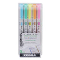 Zebra Mildliner Double Ended Highlighter, Assorted Ink Colors, Bold-Chisel/Fine-Bullet Tips, Assorted Barrel Colors, 5/Pack (78105)