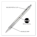 Zebra F-701 Ballpoint Pen, Retractable, Fine 0.7 mm, Black Ink, Stainless Steel/Black Barrel (29411)